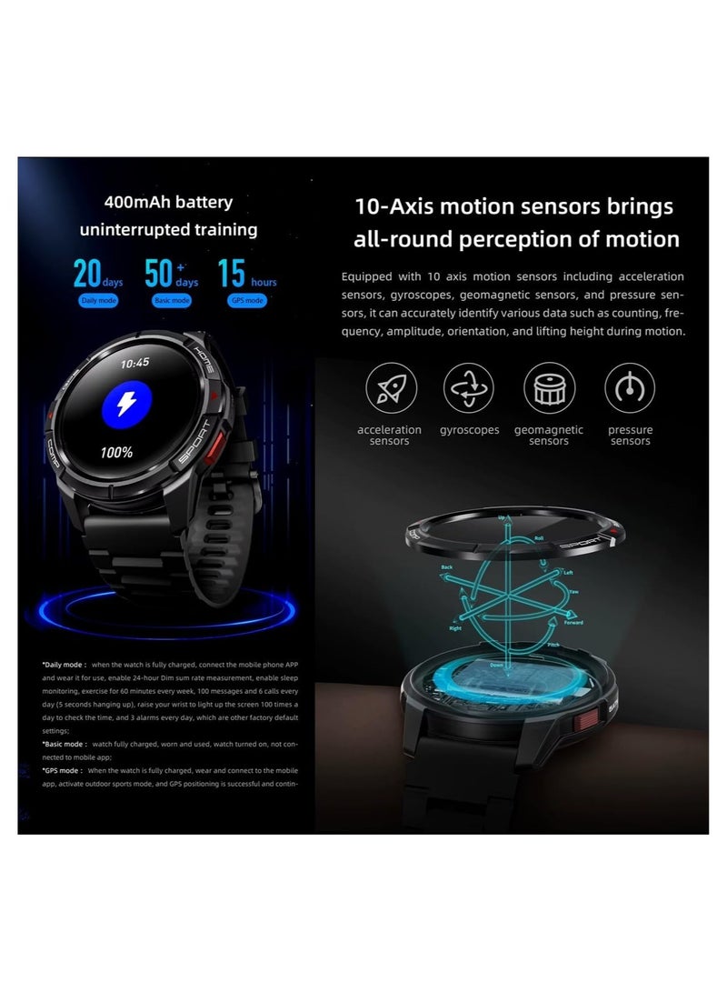 Mibro GS Active Sport Smart Watch 1.3" Amoled 4-PD Heart Rate Monitoring 10-Axis Motion Sensor 5ATM Water Resistances GPS Satellite Positioning,150 Modes 20 Days Bettery Life smartwatch (Black) - Image 4
