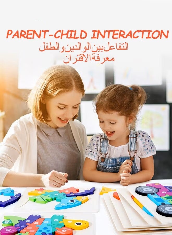 Soofam 8 Pack Puzzle Set with Different Patterns and Colorful Design, 3D Puzzles, Beautifully-detailed Wooden Jigsaw, Educational Blocks, Montessori Toys, Creative Sensory Toy, Ideal Gift for Kids - Image 4