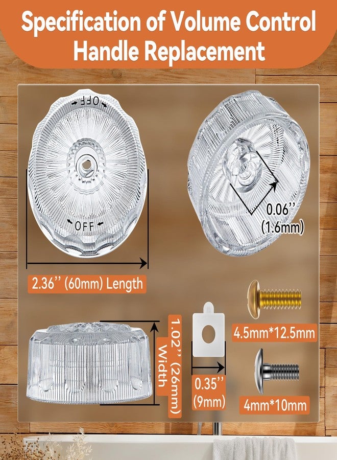 Dreyoo طقم زينة الدش من Dreyoo متوافق مع Mixet MTR-5 CLR BrassCraft SKD0210 D MXT05، يتضمن غطاء خارجي 5-1/2 بوصة، ووحدة تحكم في الحجم ودرجة الحرارة من الأكريليك، وبرغي مقبض، لحنفيات حوض الاستحمام والدش - Image 3