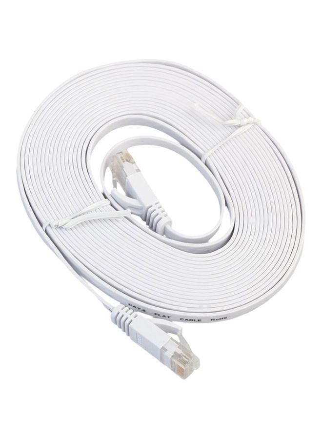 NIBEMINENT CAT6 Flat Networking Cable White  - Image 1