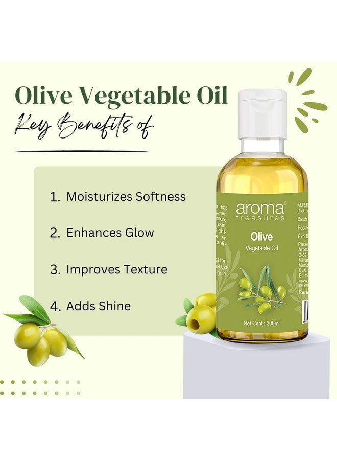 Aroma Treasures Olive Vegetable Oil Pack of 2 (200ml X 2) - Image 3