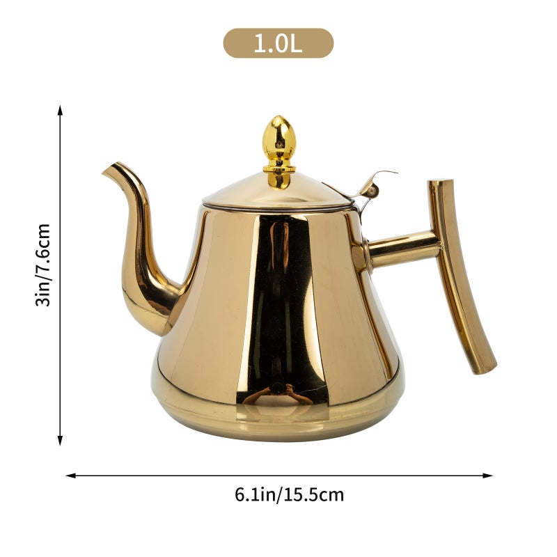 2pcs Coffee Kettle Large Capacity Tea Pot Stainless Steel Tea Pot with Strainer - Image 2