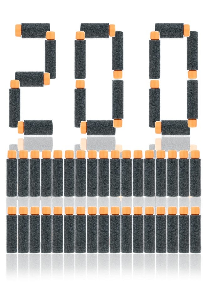 JGCWorker 200pcs 2nd Generation High-End of Half-Lenth Soft Dart, Soft Short Dart for Adventure Force Nexus Pro and Worker Swift (Black and Orange) - Image 1