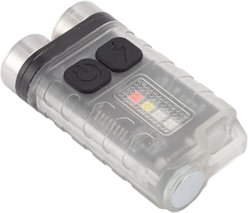 Hiking Flashlight, Compact Flashlight, V3 Mini Keychain Flashlight USB Rechargeable Small Flashlight Outdoor Waterproof Camping Hiking Maintenance Lights Portable Magnetic Flashlight(White) - Image 3