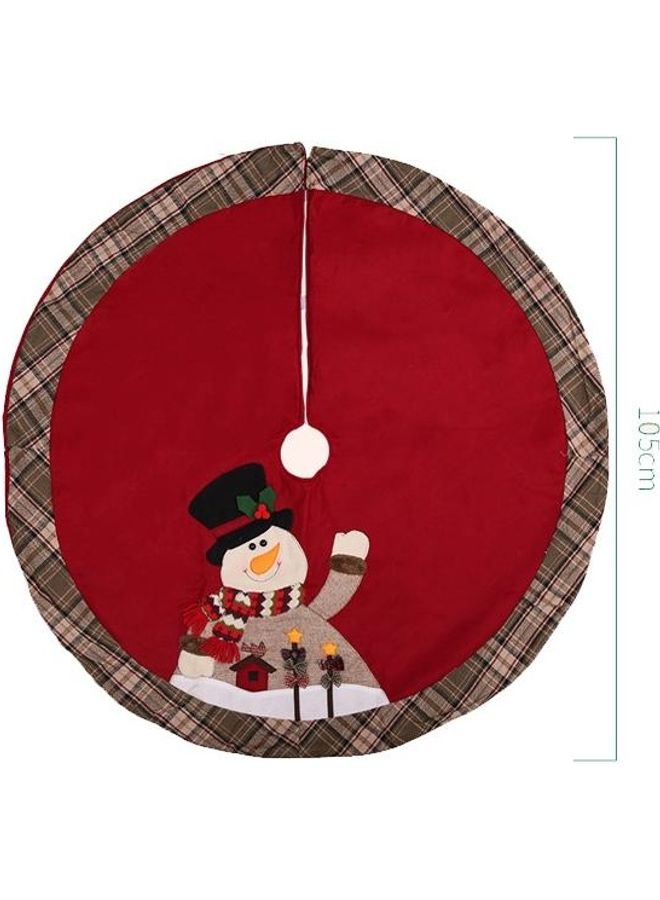 NIBEMINENT Snowman Tree Skirt Decorative Ornament Red/Green/White - Image 3