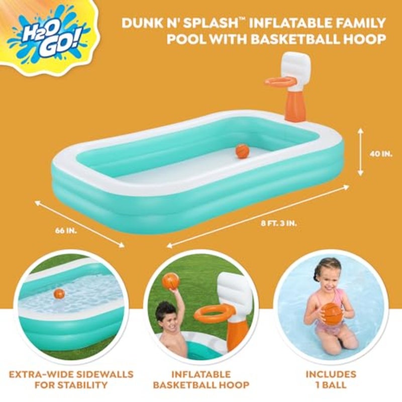 ® 8'3" x 66" x 40"/2.51m x 1.68m x 1.02m Dunk n' Splash Family Pool 26-54445 - Image 2