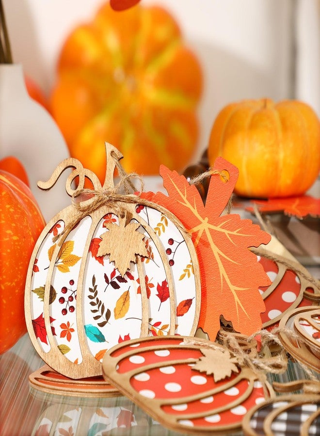 Leinuosen Fall Pumpkin Banner Autumn Wooden Pumpkin Decor 8.2Ft Thanksgiving Decorations for Fall Party Harvest Home Mantel Wall - Image 4