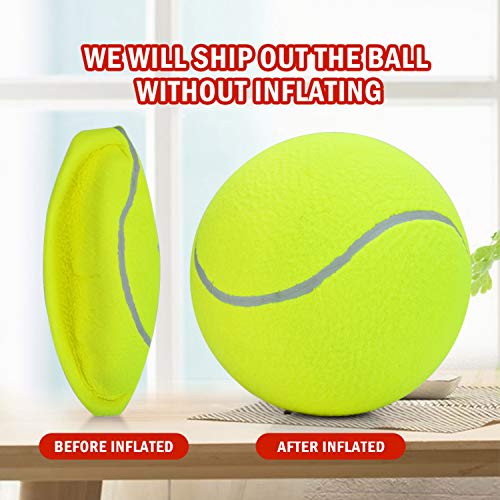 SenseYo Pomeat Big Tennis Ball for Dogs 9.5" Inflatable Giant Tennis Balls Pet Chew Toy - Image 2