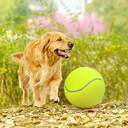 SenseYo Pomeat Big Tennis Ball for Dogs 9.5" Inflatable Giant Tennis Balls Pet Chew Toy - Image 4