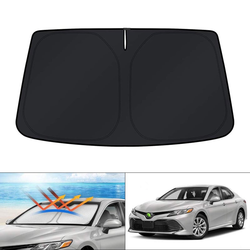 KUST Windshield Sun Shade for 20182023 2024 Toyota Camry LE XLE Hybrid SE XSE Sedan Accessorie Custom Fit Sunshade Foldable Sun Visor Protector Blocks UV Rays Keep Your Car Cooler