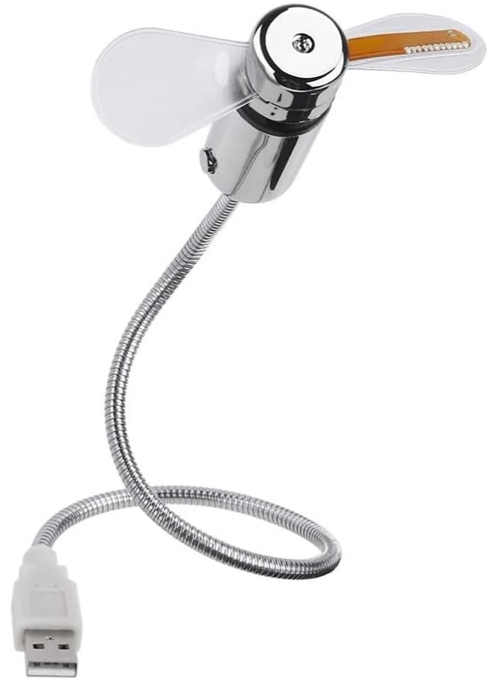 Plan A - Mini and Efficient USB Fan with Flexible Design, LED Light Display Programmed Messages – Ideal for Cooling Devices with Innovative Touch of Lighting – Works with Laptop, PC, Mac - Image 1
