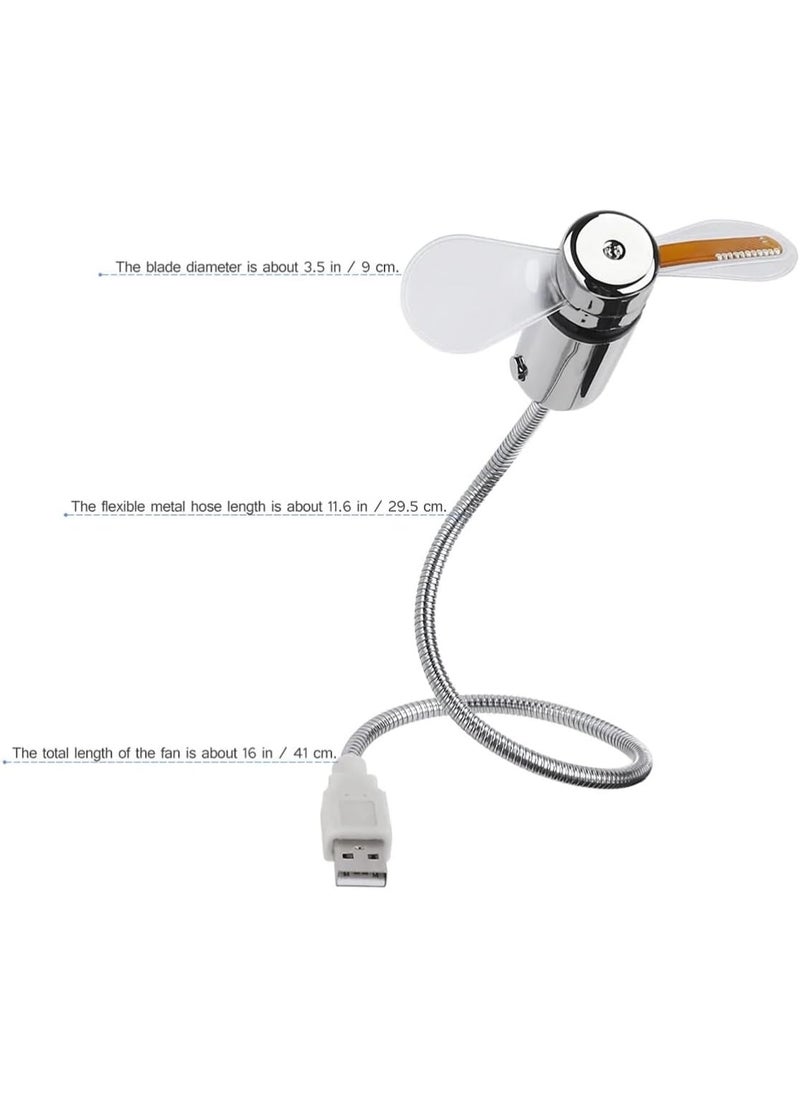 Plan A - Mini and Efficient USB Fan with Flexible Design, LED Light Display Programmed Messages – Ideal for Cooling Devices with Innovative Touch of Lighting – Works with Laptop, PC, Mac - Image 1