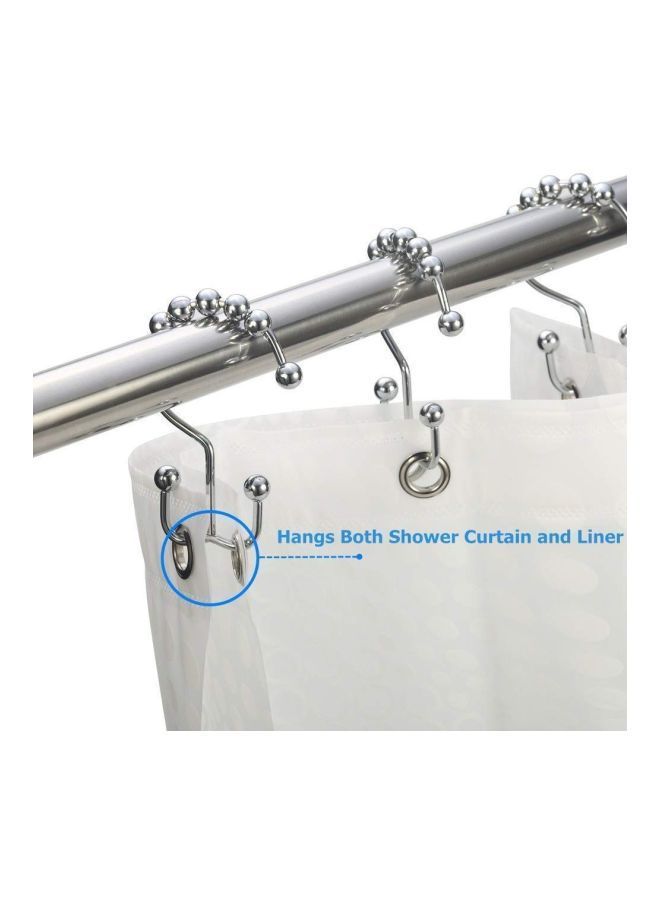 نيبمينينت طقم خطافات ستائر حمام مكون من 12 قطعة فضي 3بوصة - Image 5