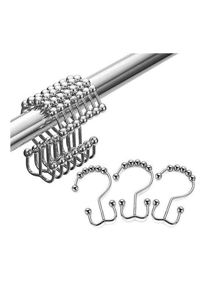 نيبمينينت طقم خطافات ستائر حمام مكون من 12 قطعة فضي 3بوصة - Image 2