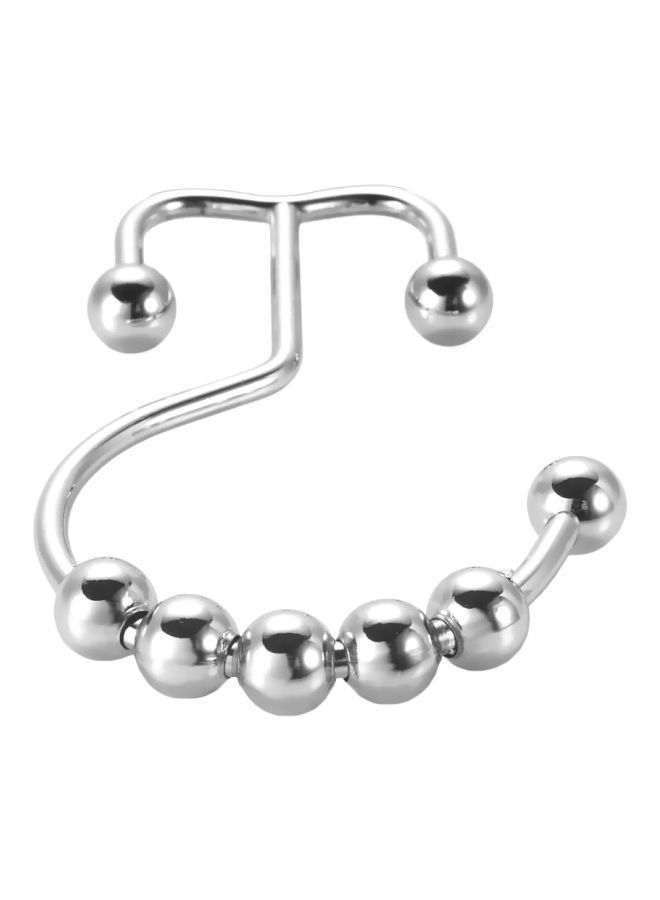 نيبمينينت طقم خطافات ستائر حمام مكون من 12 قطعة فضي 3بوصة - Image 1