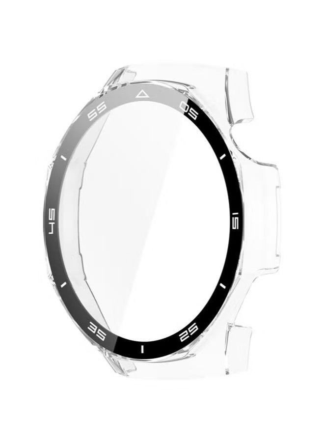 حافظة صلبة من البولي كربونات لساعة هواوي GT5 مقاس 46 مم برو مع واقي شاشة من الزجاج المقوى متوافق مع غطاء حماية من الصدمات وفيلم حساس للمس (شفاف) - Image 4