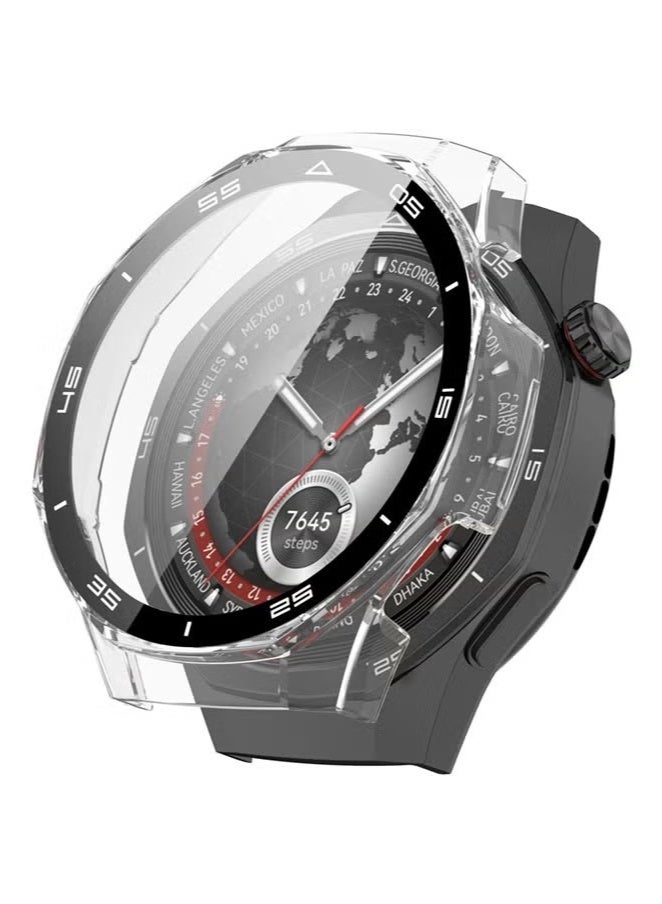 حافظة صلبة من البولي كربونات لساعة هواوي GT5 مقاس 46 مم برو مع واقي شاشة من الزجاج المقوى متوافق مع غطاء حماية من الصدمات وفيلم حساس للمس (شفاف) - Image 1