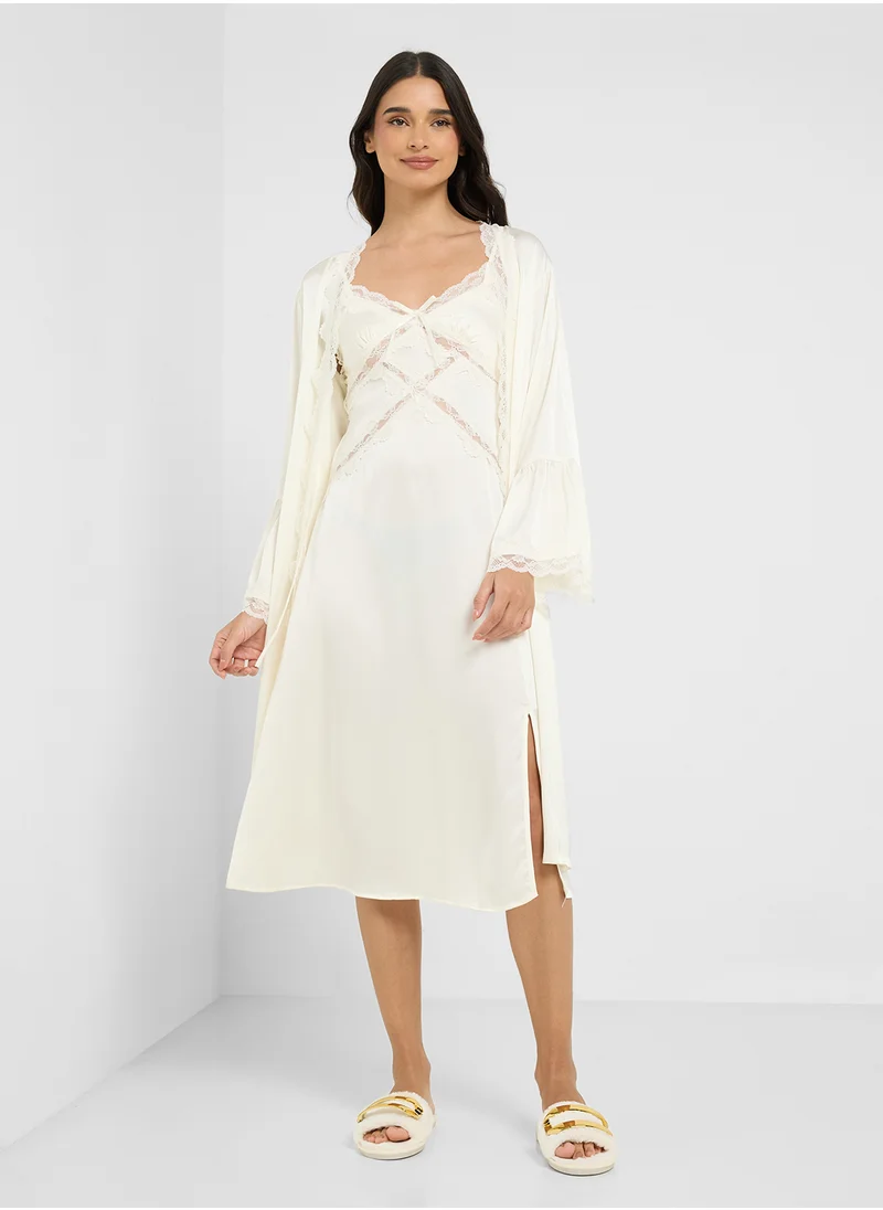ELLA Night Robe & Slip Dress Set