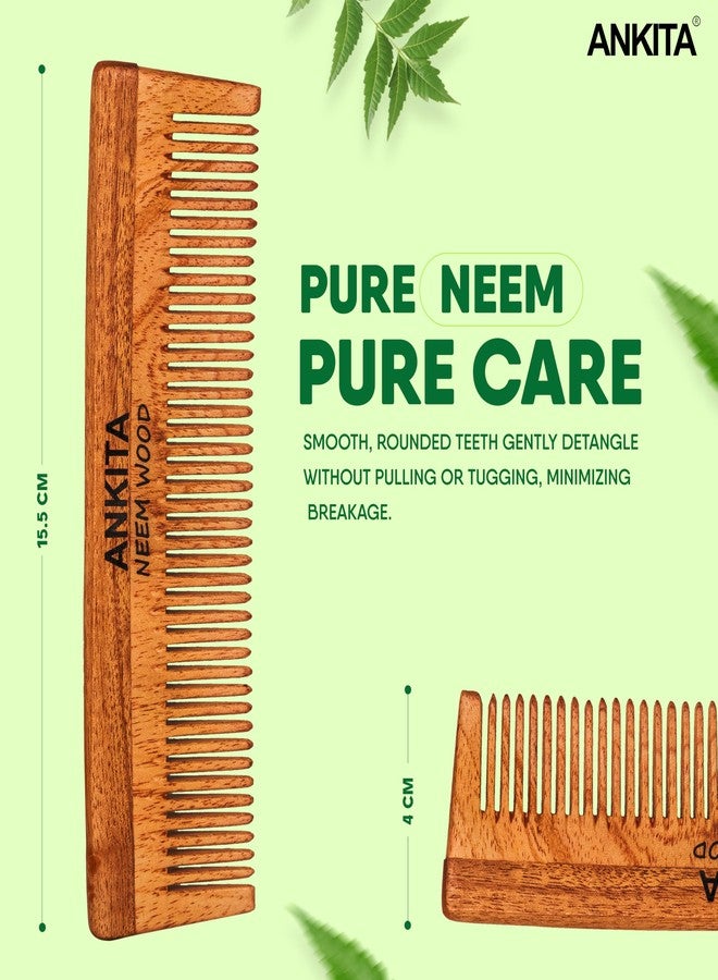 Ankita Neem Wooden Comb|Treated with Herbal Oils For Multi-Actions|Detangling, Frizz Control & Shine,Suited For All Types of Hair(NW-26) - Image 4