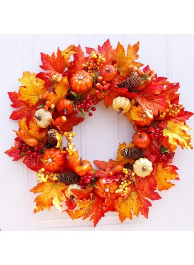 Thanksgiving Artificial Pumpkins Gourds Home Decoration Set 50Pcs ,30 Fake Maple Leaves 10 Fake Acorns 2 Fake Pinecones 8 Fake Pumpkins - Image 4