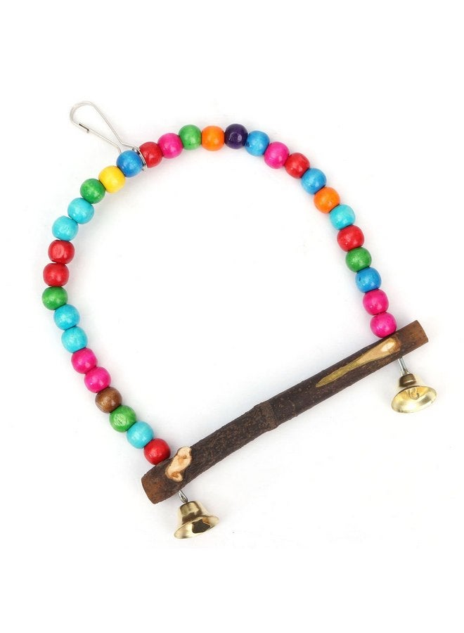 يوسو ألعاب أرجوحة خشبية للببغاء والكوكتيل والطيور العاشقة والبادجي والقفص لعبة معلقة - Image 4