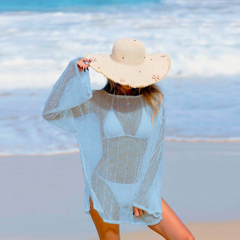 Glitter Hollow Out Off Shoulder Bikini Cover Up with Snowflake Pattern - Image 2