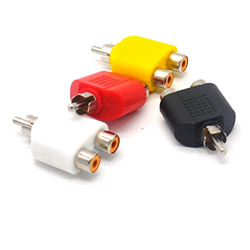 Pardarsey Padarsey RCA Y Splitter Adapter 2 Female to 1 Male for Audio Video AV TV Cable Convert, Piece of 4 - Image 3