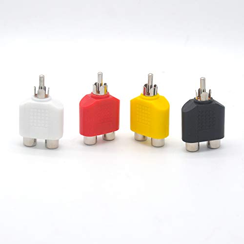 Pardarsey Padarsey RCA Y Splitter Adapter 2 Female to 1 Male for Audio Video AV TV Cable Convert, Piece of 4 - Image 2