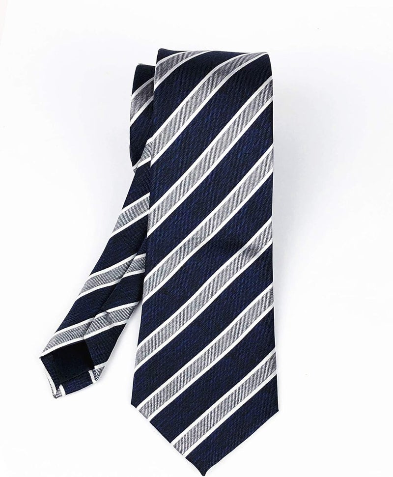 Secdtie Men's Classic Stripe Jacquard Woven Silk Tie Formal Party Suit Necktie - Image 4