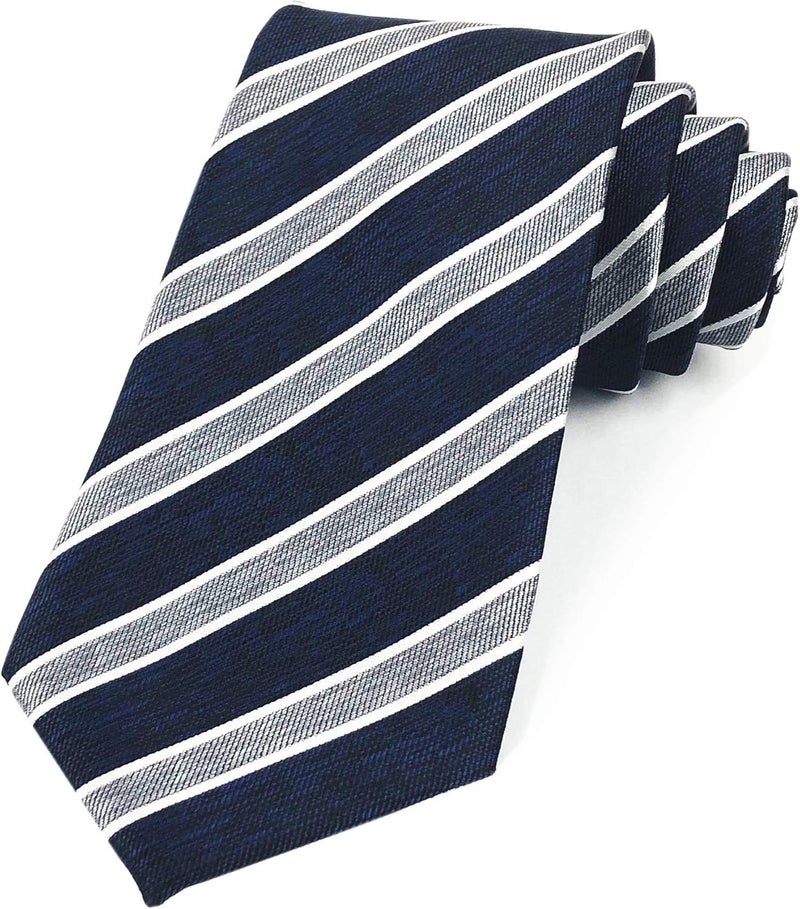 Secdtie Men's Classic Stripe Jacquard Woven Silk Tie Formal Party Suit Necktie - Image 1