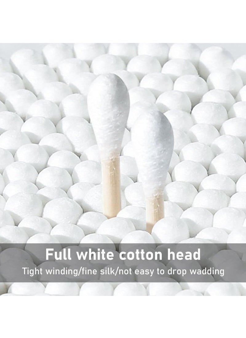 hayapoint Double Round Bamboo Cotton Swabs, Thick Tips | Biodegradable Eco-Friendly Strong Wooden Sticks Cotton Swabs For Ears | Firm Qtips Cotton Buds | Perfect Buds for Ear Dust & Dirt Removal | 300 Pcs  - Image 2