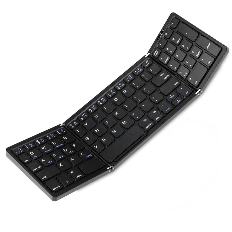 TECPHILE Wireless Bluetooth Foldable Keyboard Full Size Multi-Device Portable Keyboard, Compact, Silent & Rechargeable, Connect Upto 3 Devices for Tablet/Laptop/Phone/iOS/Android - Image 1