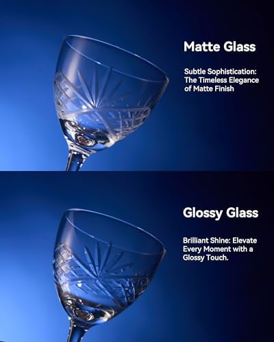 Fioance Nick and Nora Cocktail & Mocktail Glasses Set of 2 - Handcrafted (5oz Lead-Free Crystal Glasses) as Manhattan, Martini - Elegant Coupe Glass, Perfect for Home Bars and Gifts. - Image 3