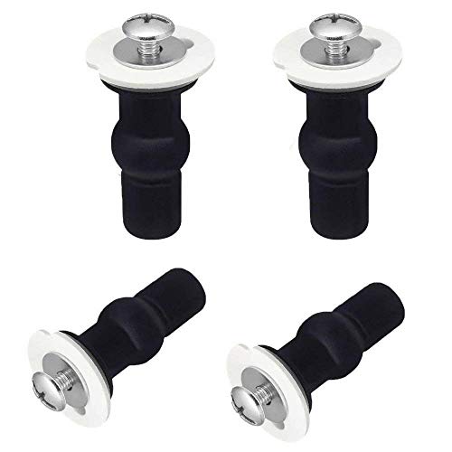 SelfTek 4 Pack Toilet Seat Bolts, Hinge Bolt Screws Toilet Seat Fixings Fix Expanding Rubber Top Nuts Screws Mount Seat Hardware Replacement Parts Kit (for 14-16mm hole toilet seats) - Image 1