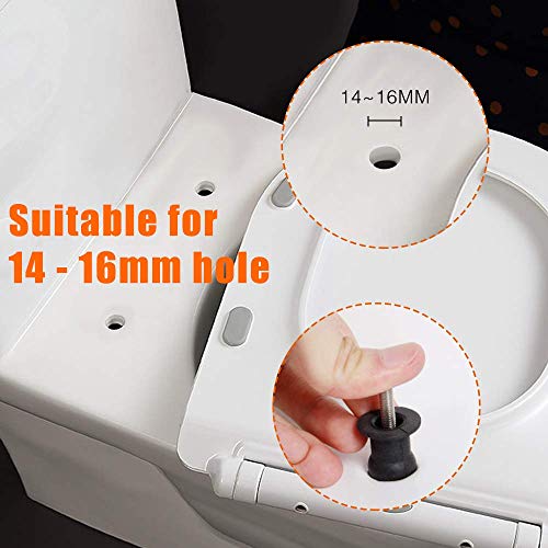 SelfTek 4 Pack Toilet Seat Bolts, Hinge Bolt Screws Toilet Seat Fixings Fix Expanding Rubber Top Nuts Screws Mount Seat Hardware Replacement Parts Kit (for 14-16mm hole toilet seats) - Image 2