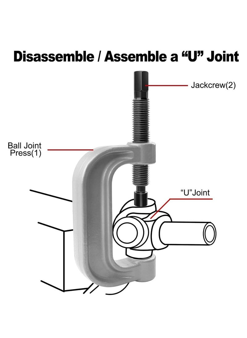 DEFAONS DEFAONS Heavy-Duty Ball Joint Press Kit with Installation & Removal Adapters for Cars, Vans, and Light Trucks, 4858  - Image 4