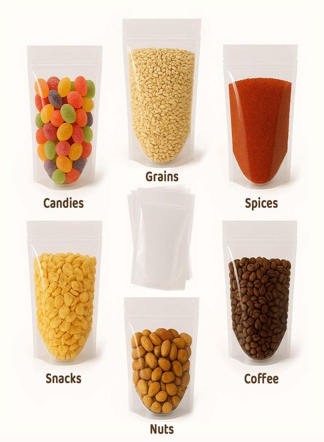SKY FLEXI PACK Transparent Standup Zipper Pouch – Set of 30 (10 Pcs Each Size, Sizes: 11x17cm, 14x21cm, 16x24cm), LDPE Ziplock Airtight Food Grade Polythene/Polyester Reusable Bag for Food Storage - Image 5