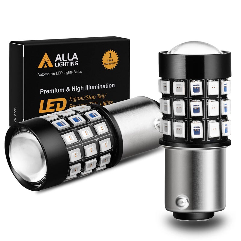 Alla Lighting BAY15D 2057 1157 LED Strobe Brake Lights Bulbs Pure Red 7528 1154 3496 Flashing Stop Lamps Dual Filament 12V for Cars Trucks Motorcycles Trailers