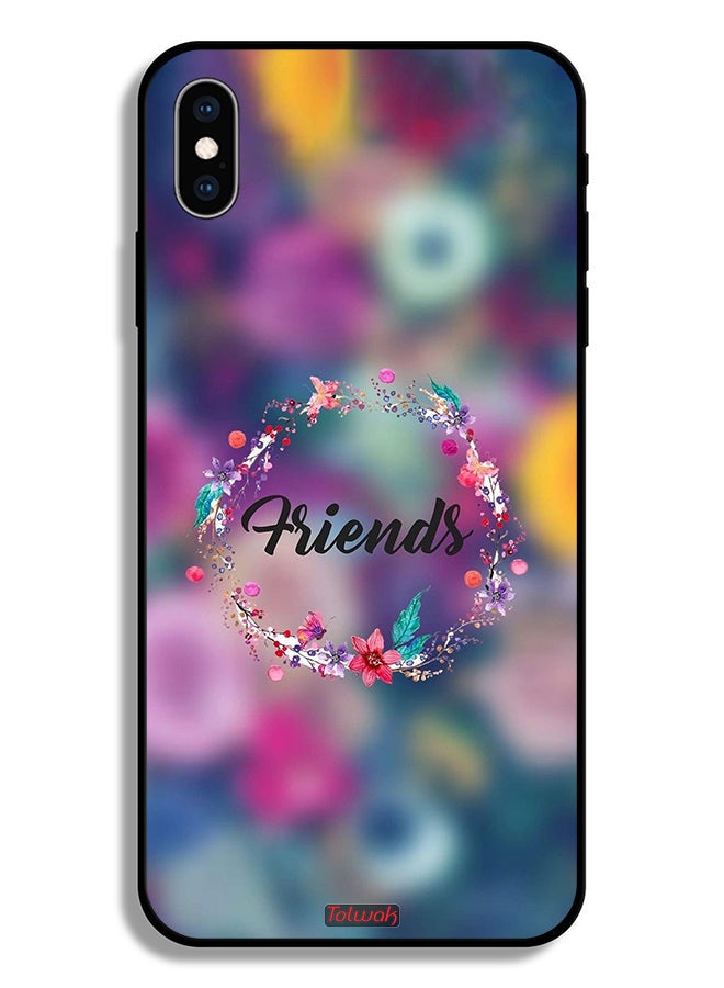 Tolwak Apple iPhone XS Max Protective Case Friends In Flowers Ring Art - Image 2