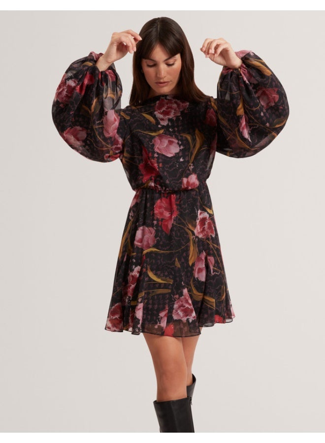 Ted Baker LONG SLEEVE PRINTED MIDI DRESS - Image 1
