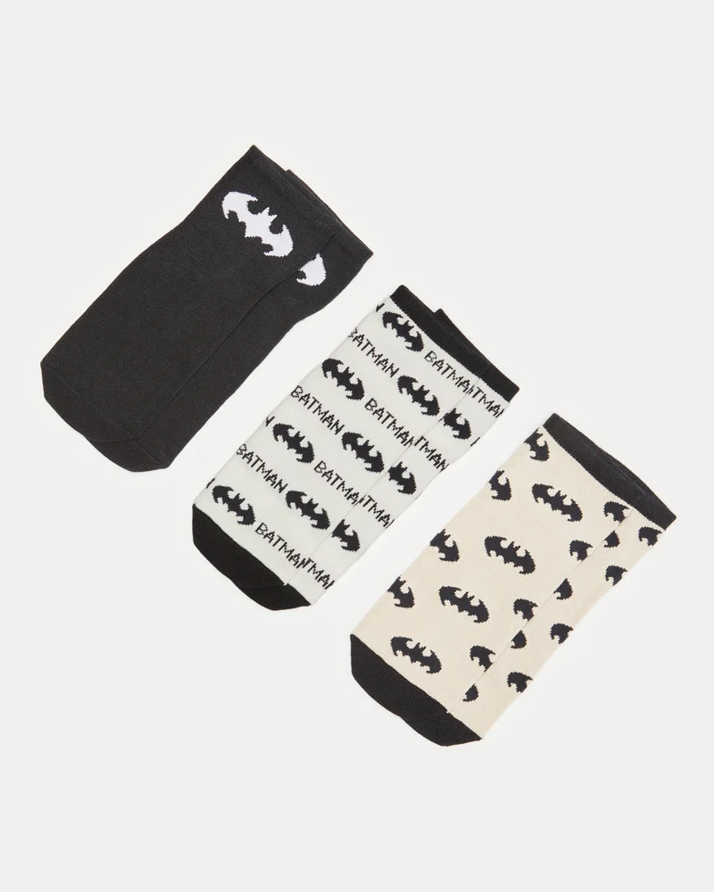 Redtag Senior Boys Assorted Printed Ankle Socks Set (3 Pairs)