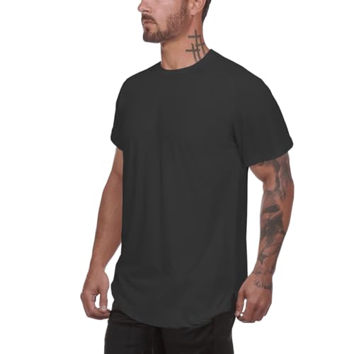 Muscle Killer 3 Pack Men's Gym Workout Bodybuilding Fitness Active Athletic T-Shirts Workout Casual Tee (X-Large, Black+Apricot+Dark Purple) - Image 2