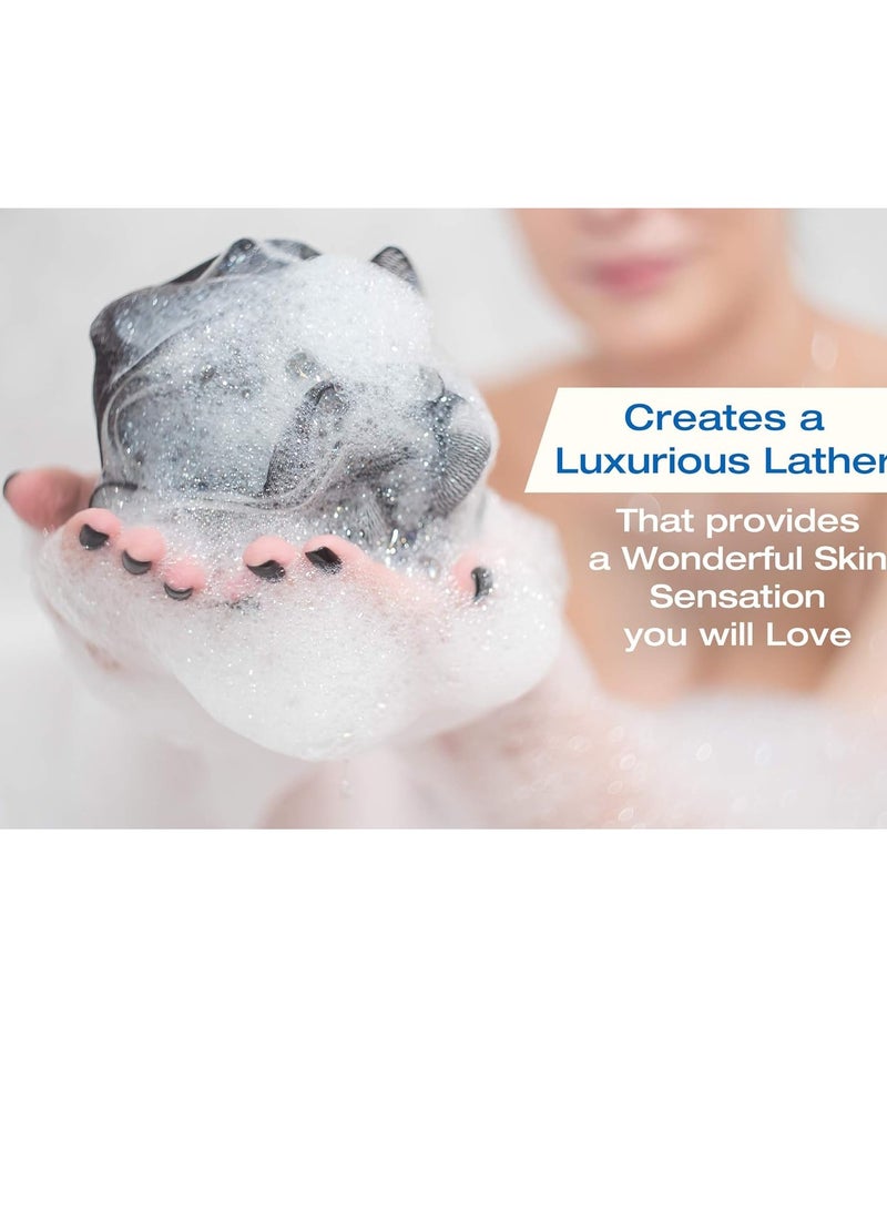 Tilcare XXL 90g Charcoal Shower Loofah 3 Pack by Tilcare - Perfect Bath Sponge for Exfoliating for Men & Women - Body Scrubber Brush for Cleansing and Smooth Skin - Scrubbies That Remove Excess Oil and Dirt  - Image 4