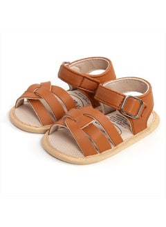 RVROVIC Baby Boys Girls Sandals Premium Soft Anti-Slip Infant Summer Outdoor Shoes Toddler Classic Open Toe Dress Flats(6-12 Months Infant,b-Brown)  - Image 1
