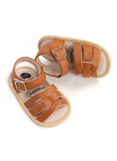 RVROVIC Baby Boys Girls Sandals Premium Soft Anti-Slip Infant Summer Outdoor Shoes Toddler Classic Open Toe Dress Flats(6-12 Months Infant,b-Brown)  - Image 3