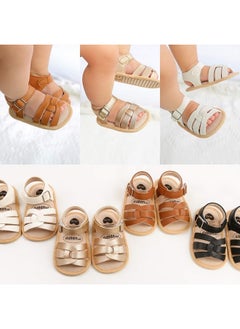 RVROVIC Baby Boys Girls Sandals Premium Soft Anti-Slip Infant Summer Outdoor Shoes Toddler Classic Open Toe Dress Flats(6-12 Months Infant,b-Brown)  - Image 5