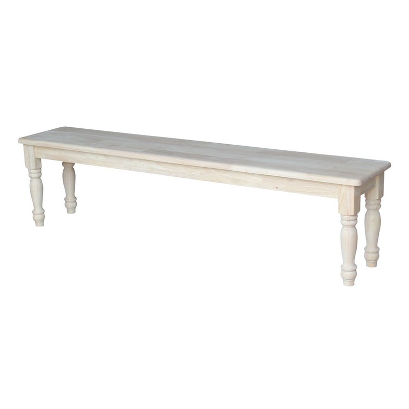 IC International Concepts Shaker Style Bench 14W x 72D x 18H Unfinished