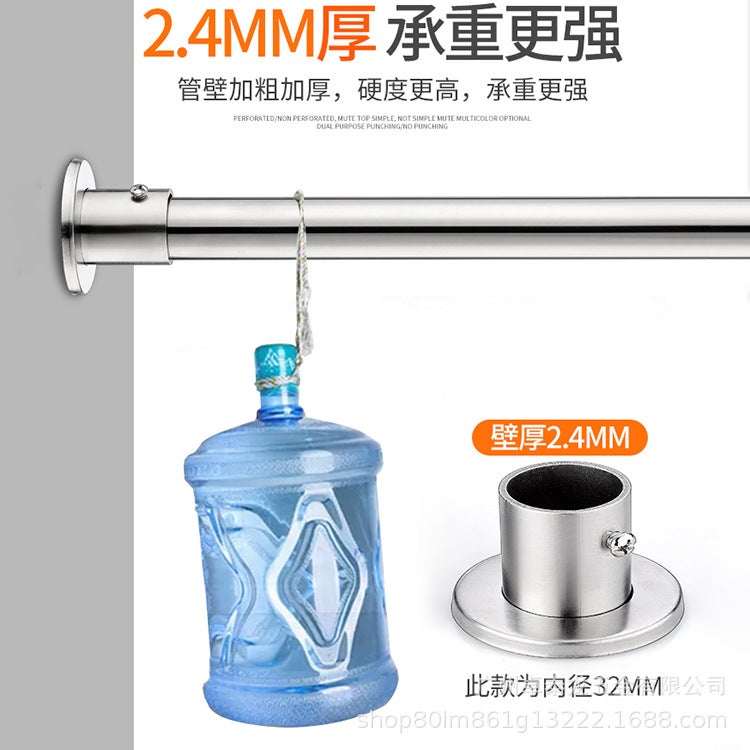 Clothes Rod Holder 304 Stainless Steel High-Foot Flange Seat Surf-Mounted Wardrobe Clothes Rod Holder Round Tube Base Towel Bar Holder - Image 3