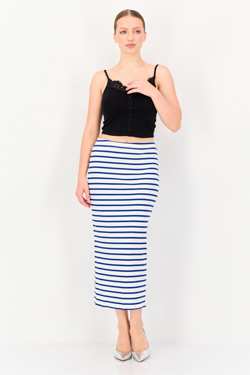 promod Women Stripe Midi Skirts, Multicolor - Image 3
