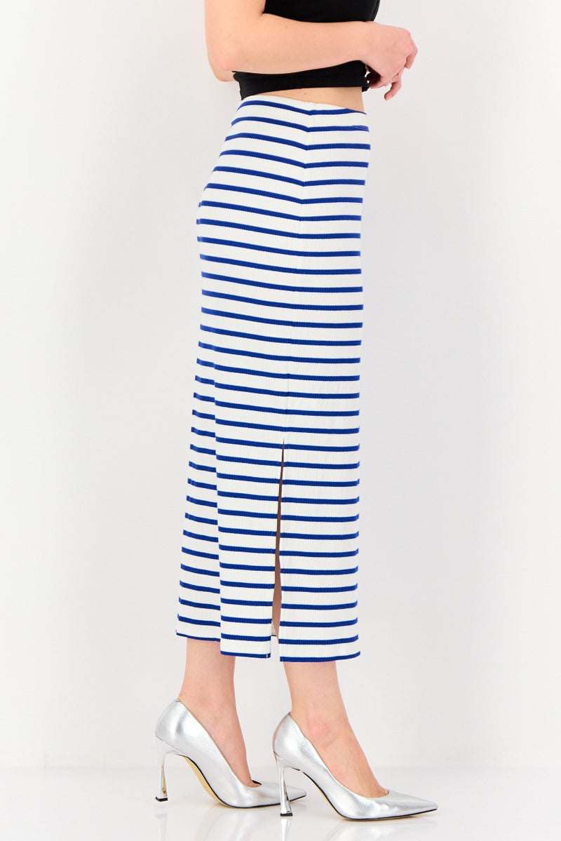 promod Women Stripe Midi Skirts, Multicolor - Image 4